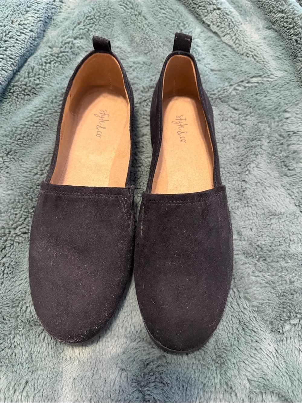 Style & Co. Black Suede Slip-On Loafers
